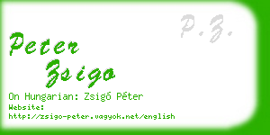 peter zsigo business card