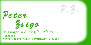 peter zsigo business card